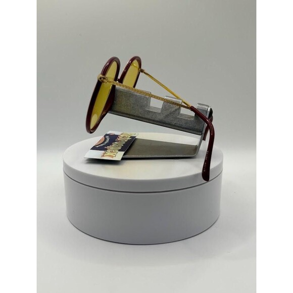 True Vintage Oversize Sunglasses NOS Round Style Yellow Lens Oleg Cassini #572 - Picture 5 of 9